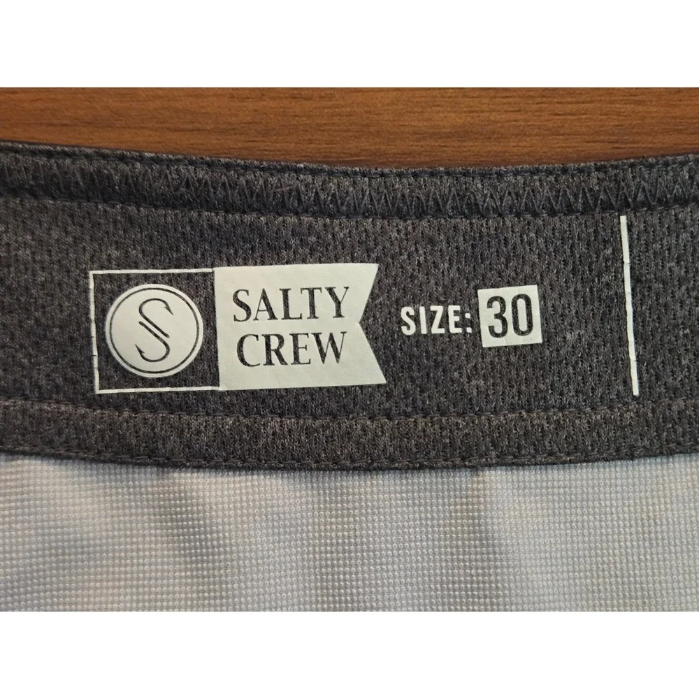 Salty Crew Mens Camo Quick Dry Board Shorts Size 30‎ Black Green Striped Repreve